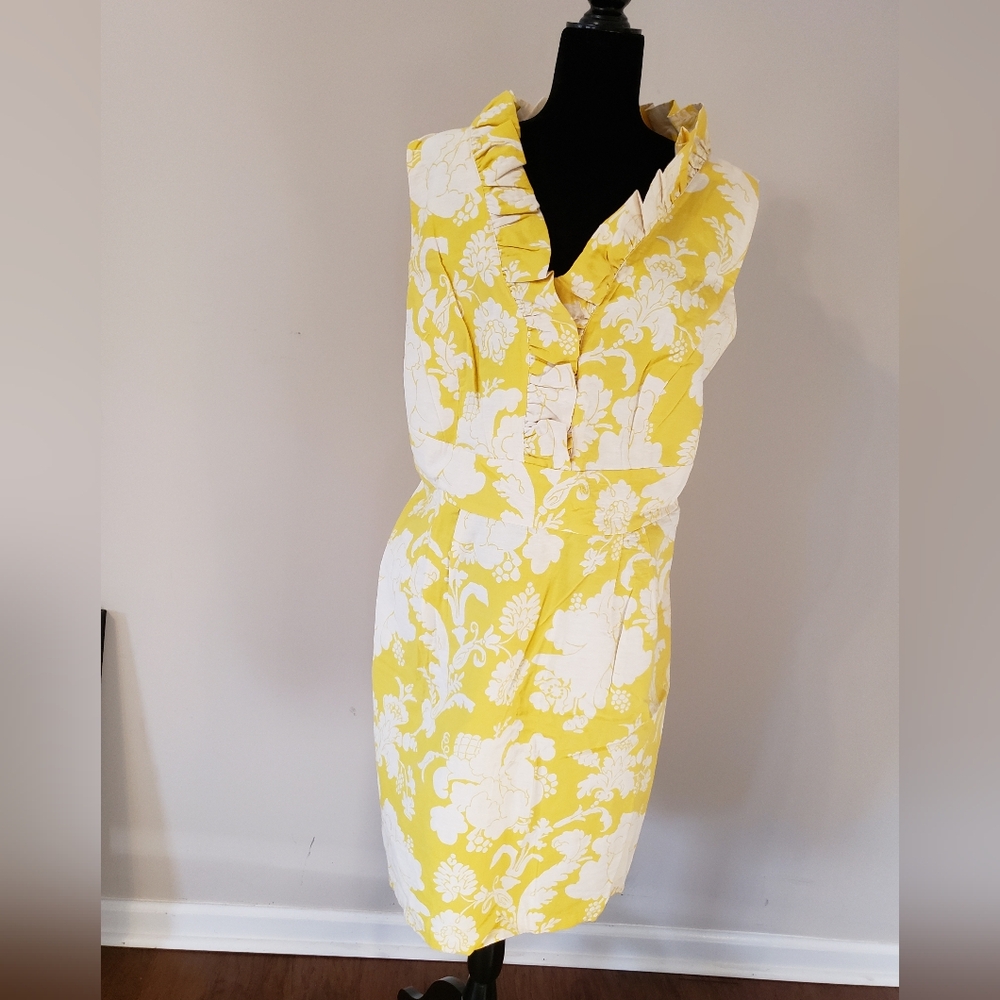 Yellow and White Floral Dress